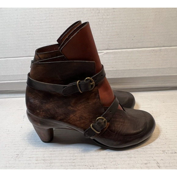 Munoz Vrandecic Handmade Wood Heel Leather Heels Shoes Euro Sz 37 US 6.5 - Picture 11 of 12